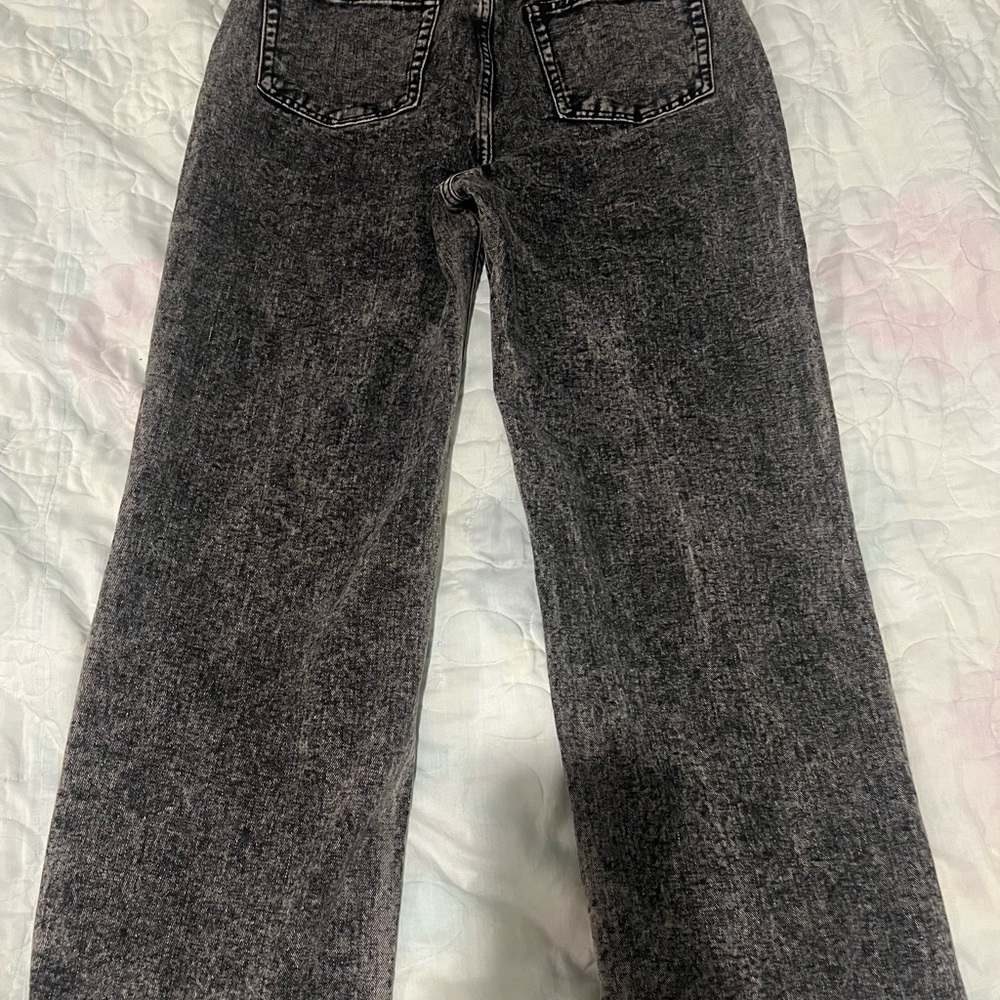 SHEIN EZwear High Waist Straight Leg Baggy Jeans Sz Large Charcoal - Picture 3 of 5
